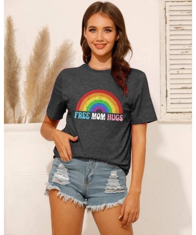 Gay Pride Shirt Women Rainbow LGBTQ Tie Dye Tees Funny Sounds Gay Im in Shirts Summer Bisexual Short Sleeve Tops Dark Grey $1...