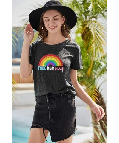 Gay Pride Shirt Women Rainbow LGBTQ Tie Dye Tees Funny Sounds Gay Im in Shirts Summer Bisexual Short Sleeve Tops Dark Grey $1...