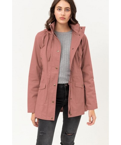 Women's Casual Military Anorak Jacket - Lightweight Detachable Hooded Safari Utility Wjc1845_mauve $22.39 Jackets