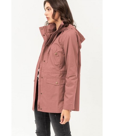 Women's Casual Military Anorak Jacket - Lightweight Detachable Hooded Safari Utility Wjc1845_mauve $22.39 Jackets