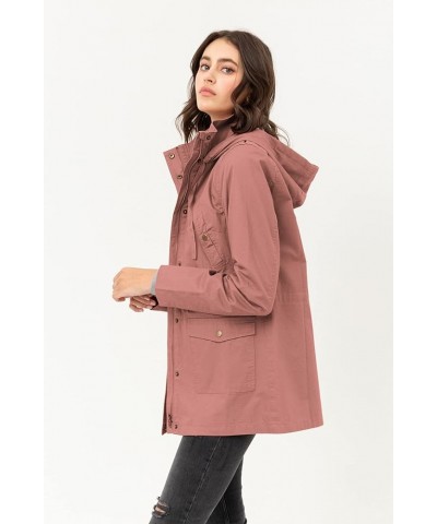 Women's Casual Military Anorak Jacket - Lightweight Detachable Hooded Safari Utility Wjc1845_mauve $22.39 Jackets