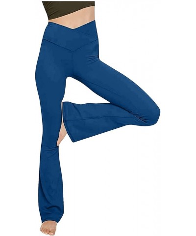 High Waisted Adjustable Sweatpants for Women Wide Leg Casual Joggers Fitness Solid Pants Pockets Workout Trouser A05-blue $4....