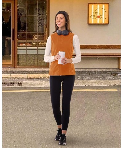 Women’s Fleece Vest, Zip Up Lightweight Soft Running Vest Outerwear Sleeveless with Pockets Brown $16.17 Vests