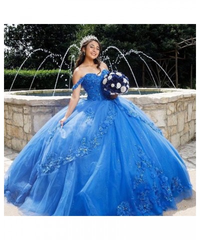 Women's Off The Shoulder Quinceanera Dresses Ball Gown Puffy Tulle Beaded Prom Dress Sweet 15 Party Gowns Hr09 Lavender $51.2...