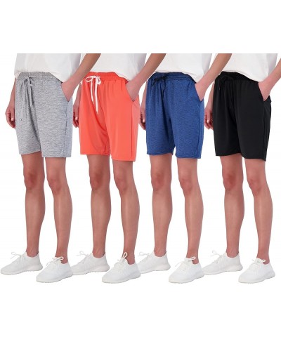 4 Pack: Women's Dry-Fit Athletic 7" Bermuda Long High Waisted Running Shorts (Available in Plus Size) Standard Set 1 $20.88 A...