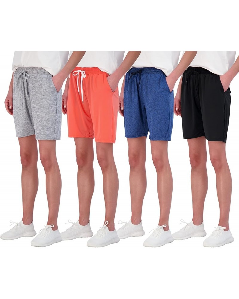 4 Pack: Women's Dry-Fit Athletic 7" Bermuda Long High Waisted Running Shorts (Available in Plus Size) Standard Set 1 $20.88 A...