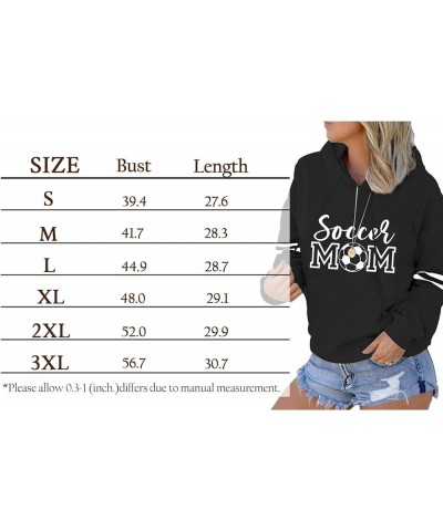 Womens Soccer Mom Hoodie Long Sleeve Casual Loose Striped Soccer Graphic Sweatshirts With Pocket 07-hoodie Yellow $10.40 Hood...