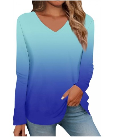 Long Sleeve T Shirt Women Ladies Tops and Blouses V Neck Shirts Lightweight Sweatshirts Fashion Tunic Tops with Leggings 02-s...