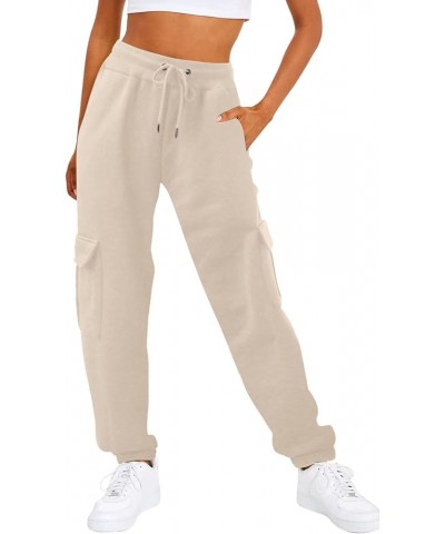 Womens Cargo Sweatpants Casual Baggy High Waisted Joggers Pants Drawstring Elastic Waisted Jogging Track Pants Beige $9.63 Ac...