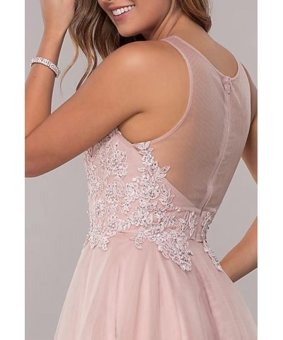 Short Tulle Prom Dress for Teens Homecoming Dresses Lace Applique Beading Evening Party Cocktail Gowns Pink $31.39 Dresses