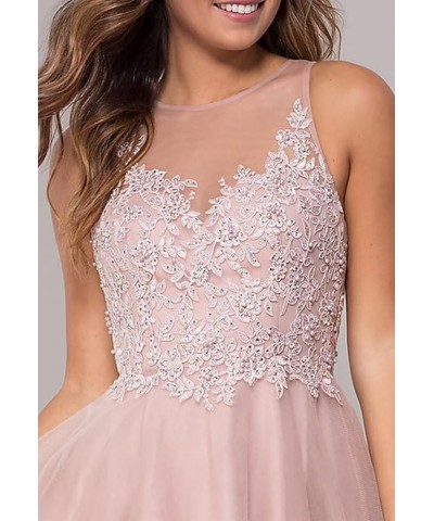 Short Tulle Prom Dress for Teens Homecoming Dresses Lace Applique Beading Evening Party Cocktail Gowns Pink $31.39 Dresses