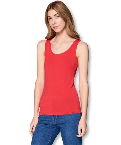 Solid Extra Soft Viscose Made from Bamboo Sleeveless Tank Top Undershirt for Women Red $13.47 Tanks