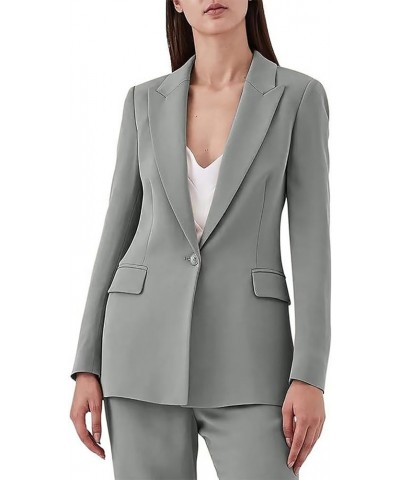 Women's Suiting 2 Piece One Button Dressy Pantsuit for Women Professional Wedding Suit Casual Black $35.89 Suits