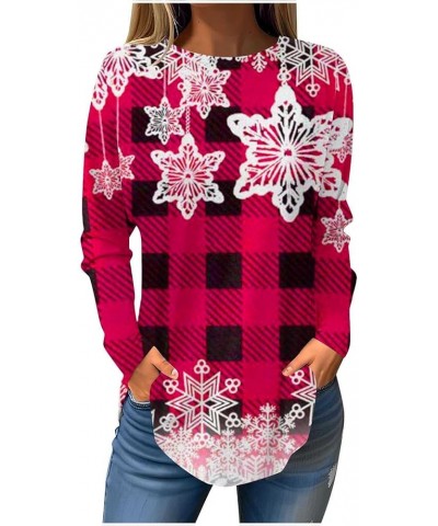 Merry Christmas Shirts for Women Casual Long Sleeve top Oversized Crewneck Sweatshirt Xmas Print Casual Pullover 27-christmas...