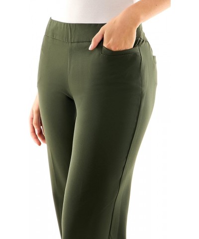 Women's Flattering Pull-on Slim Leg Pant with Tummy Control Panel Rosin Olie $29.04 Pants