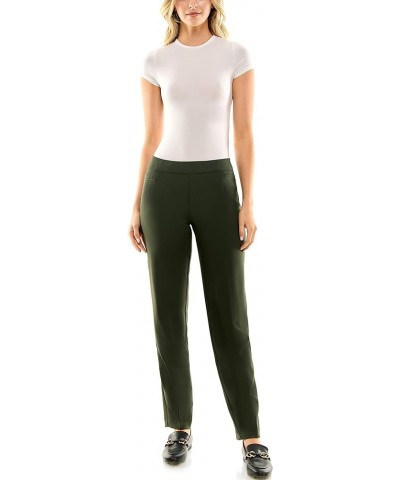 Women's Flattering Pull-on Slim Leg Pant with Tummy Control Panel Rosin Olie $29.04 Pants