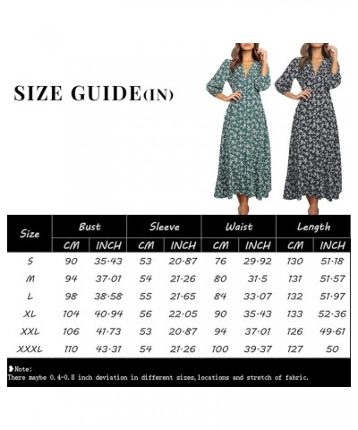 Beach Dresses for Women,2024 Spring Summer Trendy Elegant Wrap V Neck Floral Boho Dress,Flowy Ruched Hawaiian Maxi Dress C-na...