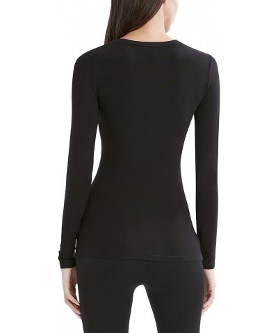 Women's Long Sleeve Top with Crew Neck Black $30.16 T-Shirts