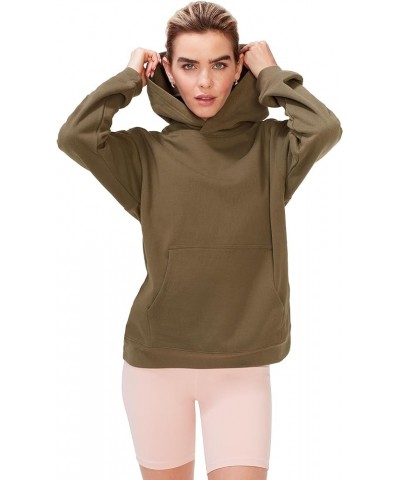 Cozy Fleece Women’s Essential Pullover Hoodie – Casual Sweatshirts for Women Olive Green $17.48 Hoodies & Sweatshirts