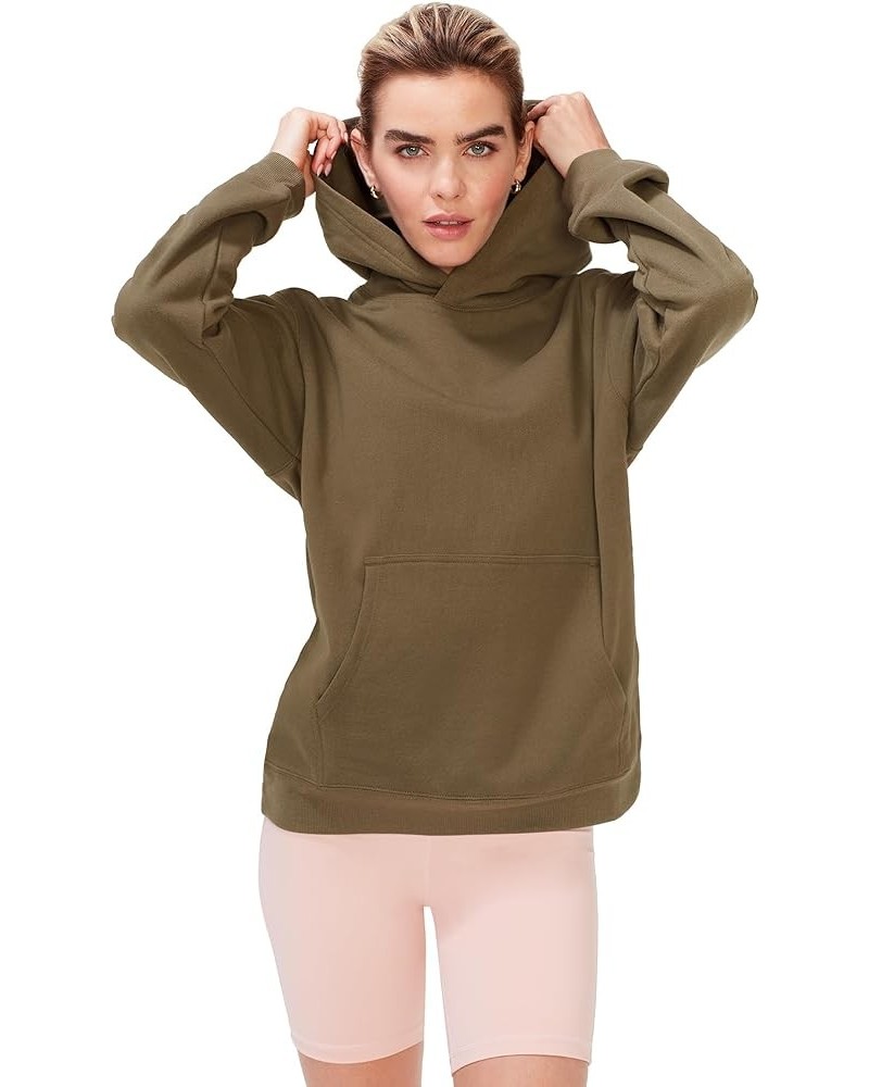 Cozy Fleece Women’s Essential Pullover Hoodie – Casual Sweatshirts for Women Olive Green $17.48 Hoodies & Sweatshirts