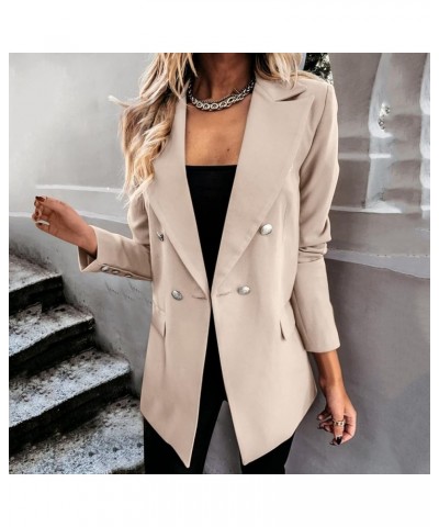 Women's Faux Wool Elegant Coat Collar Lapel Open Double Breasted Trench Jacket Slim Long Pea Coat Overcoat Outwear Y02grey $1...