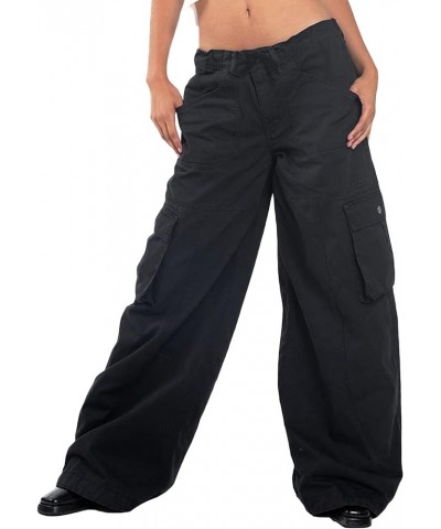 Women Y2K Baggy Cargo Pants Low Waist Straight Wide Leg Pants Vintage Ripped Jeans Streetwear G-loose Straight Leg Black $9.6...