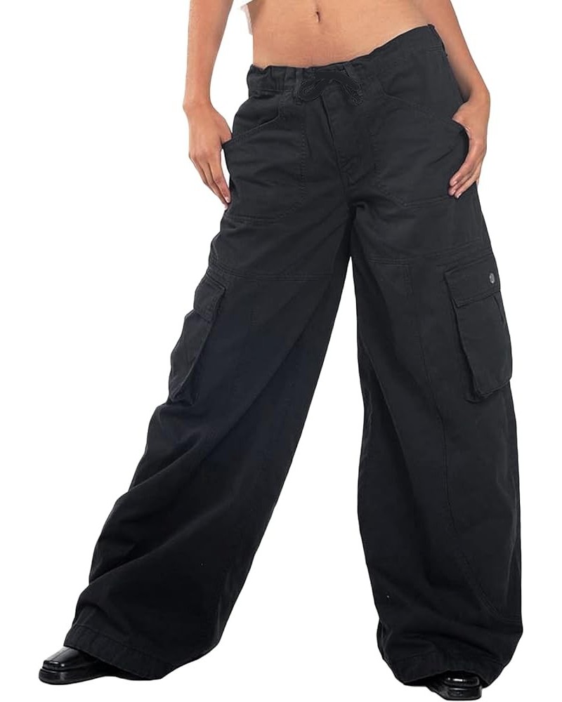 Women Y2K Baggy Cargo Pants Low Waist Straight Wide Leg Pants Vintage Ripped Jeans Streetwear G-loose Straight Leg Black $9.6...