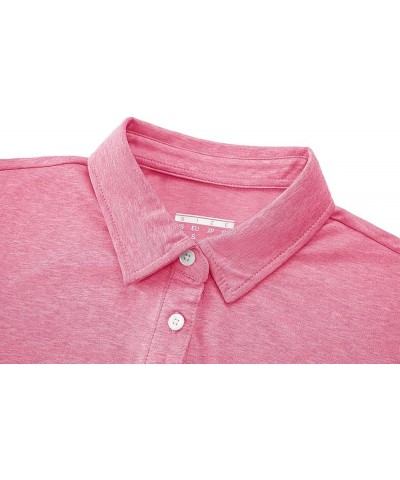 Women's Polo Shirts 4-Button Collared Shirts Short Sleeve Quick Dry Golf Polos Lightweight Breathable Pink $16.19 Shirts