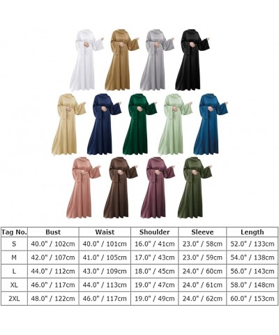 Abayas for Women Muslim Dress, Eid Ramadan Modest Prayer Clothes Islamic Arabic Kaftan Maxi Middle East Robe Blue $15.29 Robes