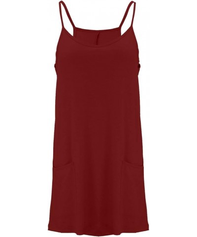 Workout Romper for Women Tennis Romper Dress Sleeveless Spaghetti Strap Jumpsuit Overalls Dress with Pockets 02-red $9.51 Rom...