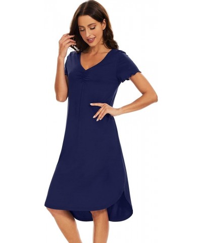 Viscose Nightgowns for Women Soft Long Sleeve Sleep Shirt Comfy Nightshirts Sleepwear Plus Size Pajamas S-4X B-blue Depth $22...