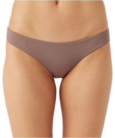 Women's Matira Bikini Bottoms - Cheeky Coverage Women's Bathing Suit Bottom with Hipster Fit Deep Taupe | Saltwater Solids Ma...