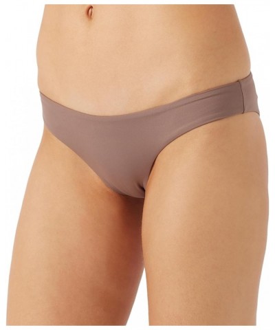 Women's Matira Bikini Bottoms - Cheeky Coverage Women's Bathing Suit Bottom with Hipster Fit Deep Taupe | Saltwater Solids Ma...