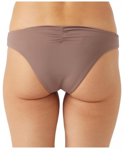 Women's Matira Bikini Bottoms - Cheeky Coverage Women's Bathing Suit Bottom with Hipster Fit Deep Taupe | Saltwater Solids Ma...