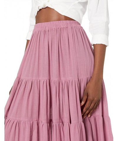 Women's Cotton Long Ruffle Full Circle Long Skirts Maxi Skirt Mauve $19.98 Skirts