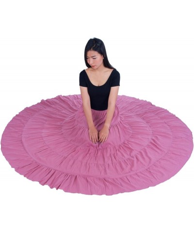 Women's Cotton Long Ruffle Full Circle Long Skirts Maxi Skirt Mauve $19.98 Skirts