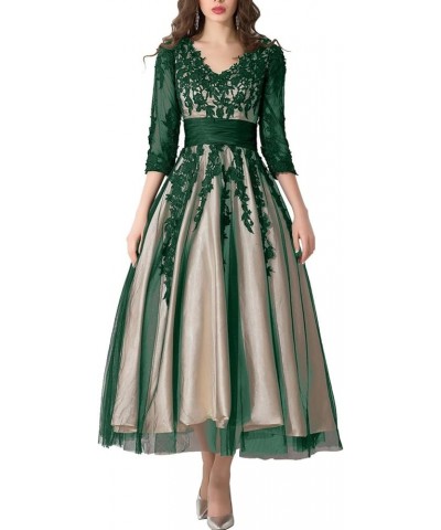 Women's Party Dress Manual D Empire Waist Tea Length Work Gown Yw38 Emerald $37.49 Dresses