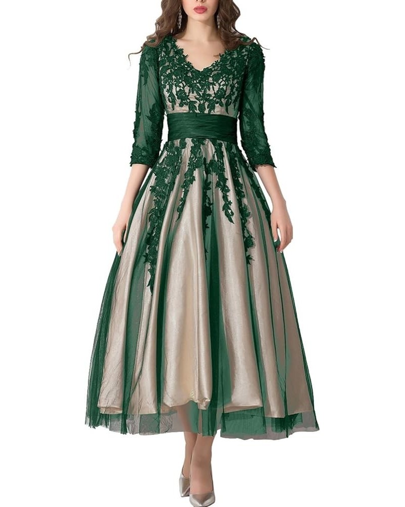 Women's Party Dress Manual D Empire Waist Tea Length Work Gown Yw38 Emerald $37.49 Dresses