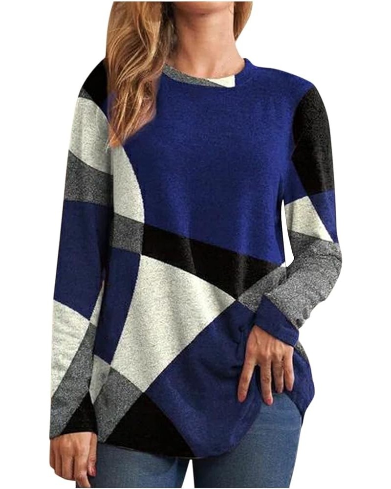 Womens Tunic Tops Fashion Solid Color Zipper Shirts Long Sleeve V-Neck Button Trim Blouse Pullover G-blue $11.00 Tops